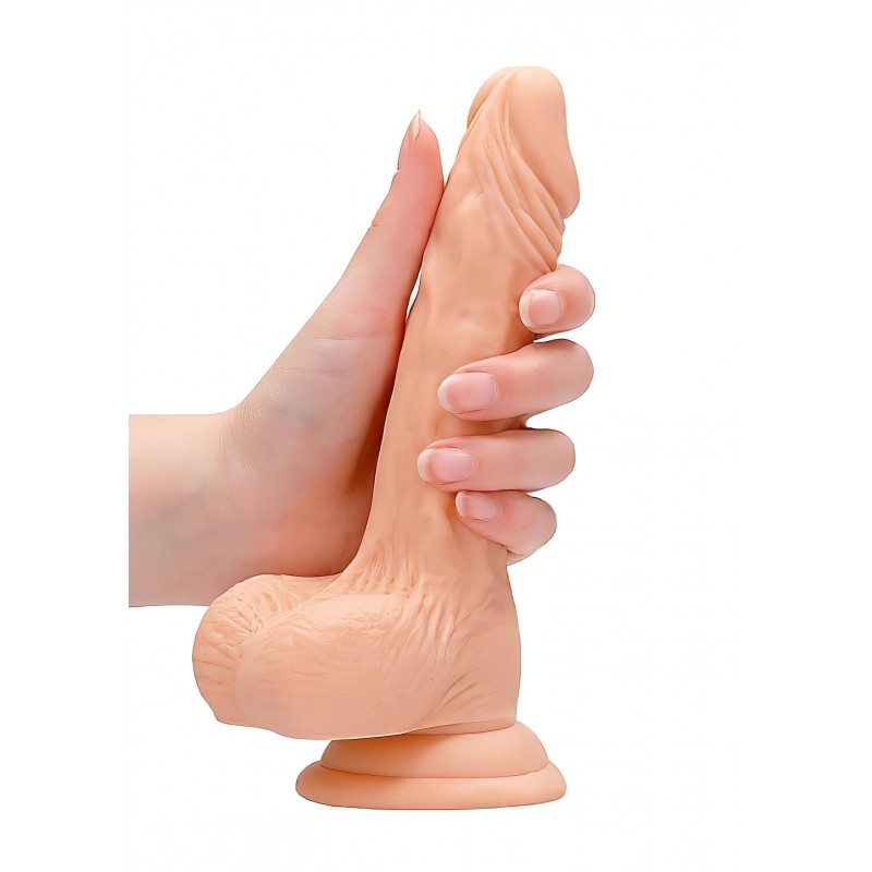 RealRock Dong 7 - élethű, herés dildó (17 cm, natúr) 131758 termék bemutató kép