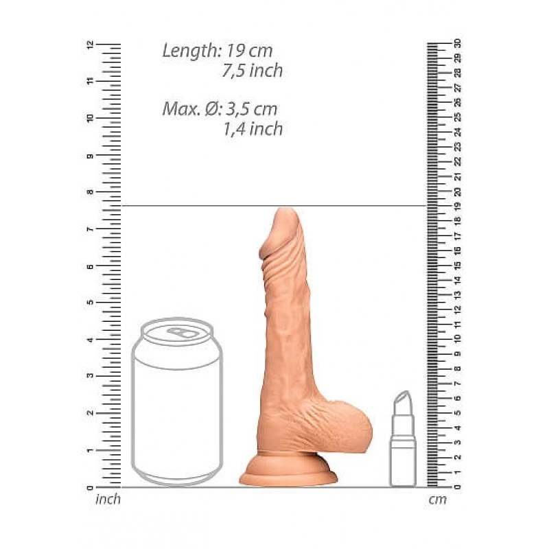 RealRock Dong 7 - élethű, herés dildó (17cm) - natúr 53694 termék bemutató kép