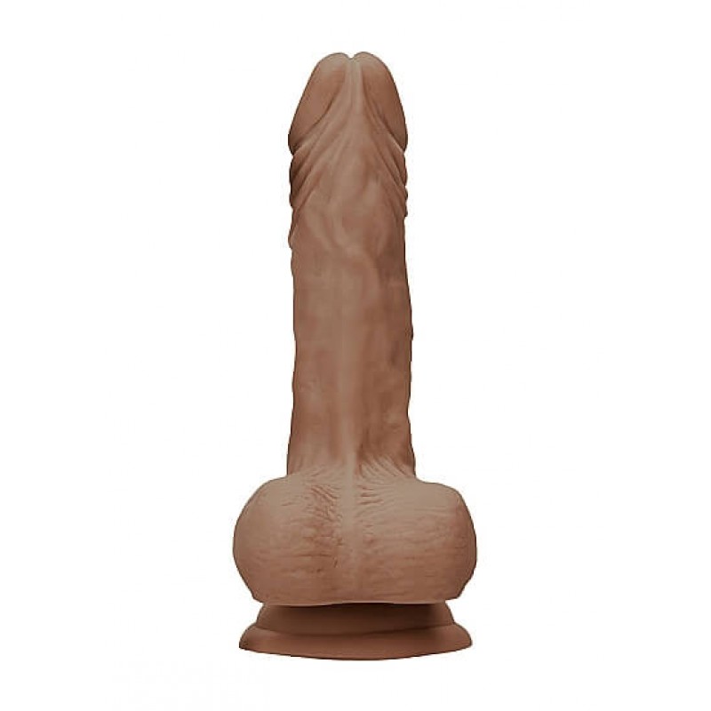 RealRock Dong 7 - élethű, herés dildó (17cm) - sötét natúr 85499 termék bemutató kép