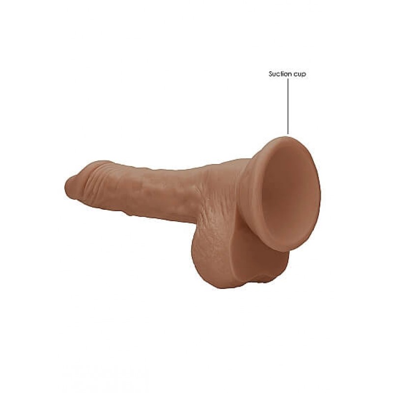 RealRock Dong 7 - élethű, herés dildó (17cm) - sötét natúr 85501 termék bemutató kép