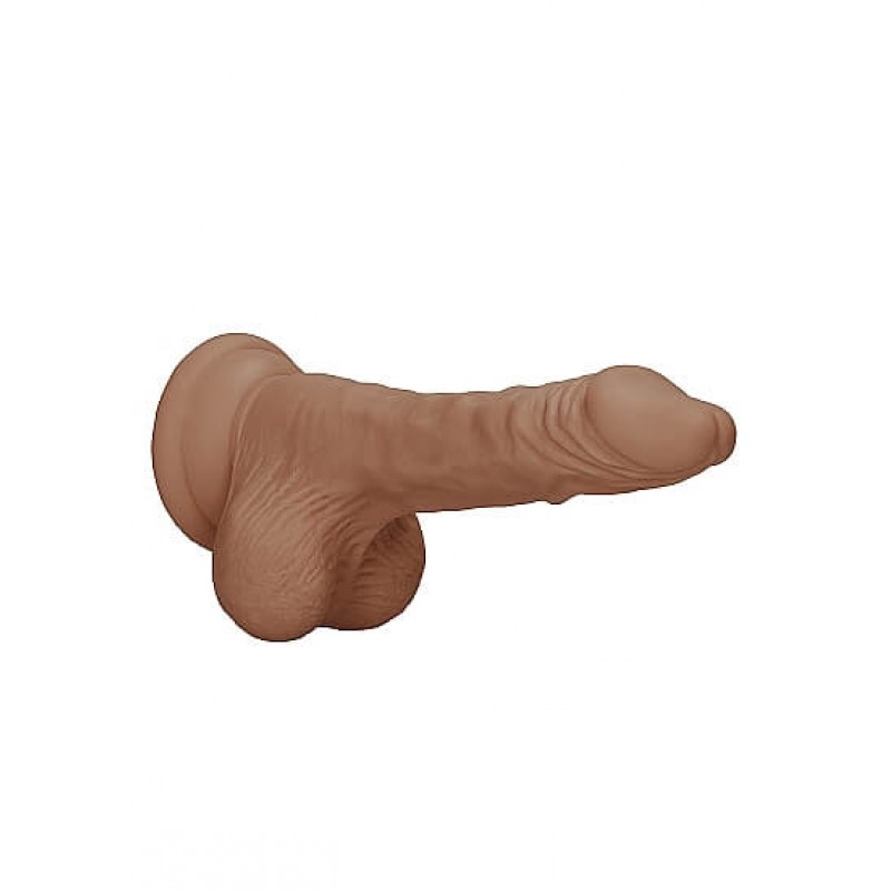 RealRock Dong 7 - élethű, herés dildó (17cm) - sötét natúr 85502 termék bemutató kép