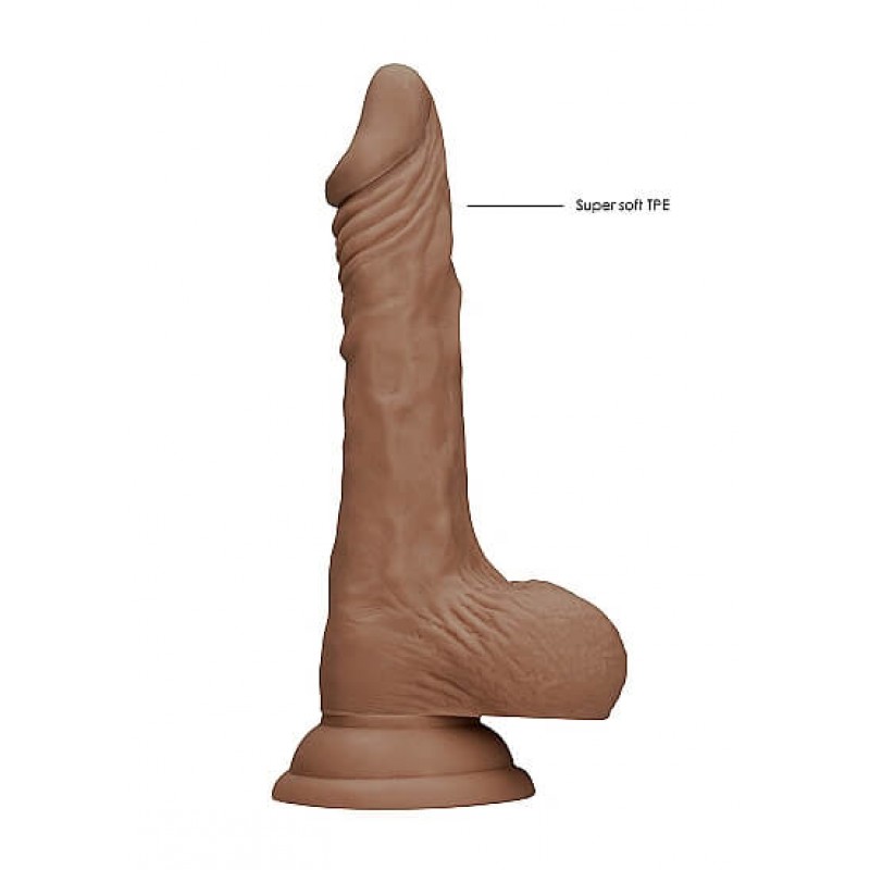 RealRock Dong 7 - élethű, herés dildó (17cm) - sötét natúr 53698 termék bemutató kép