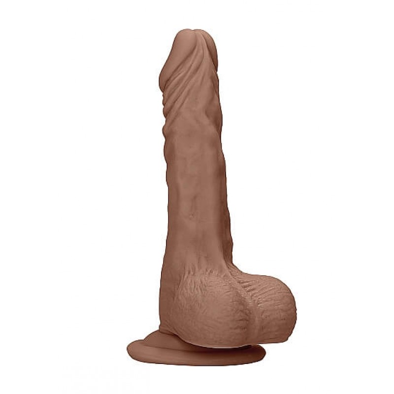 RealRock Dong 7 - élethű, herés dildó (17cm) - sötét natúr 53704 termék bemutató kép