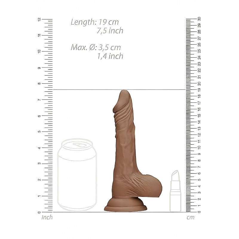 RealRock Dong 7 - herés élethű dildó (sötét natúr, 17 cm) 160080 termék bemutató kép