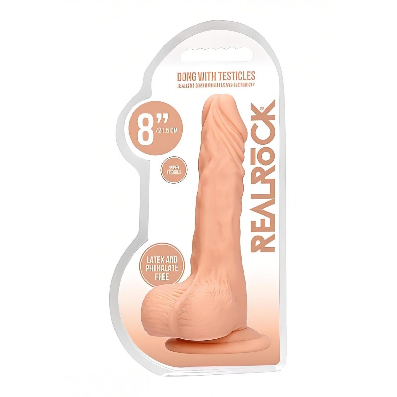 RealRock Dong 8 - élethű, herés dildó (20 cm, testszínű) 144527 termék bemutató kép