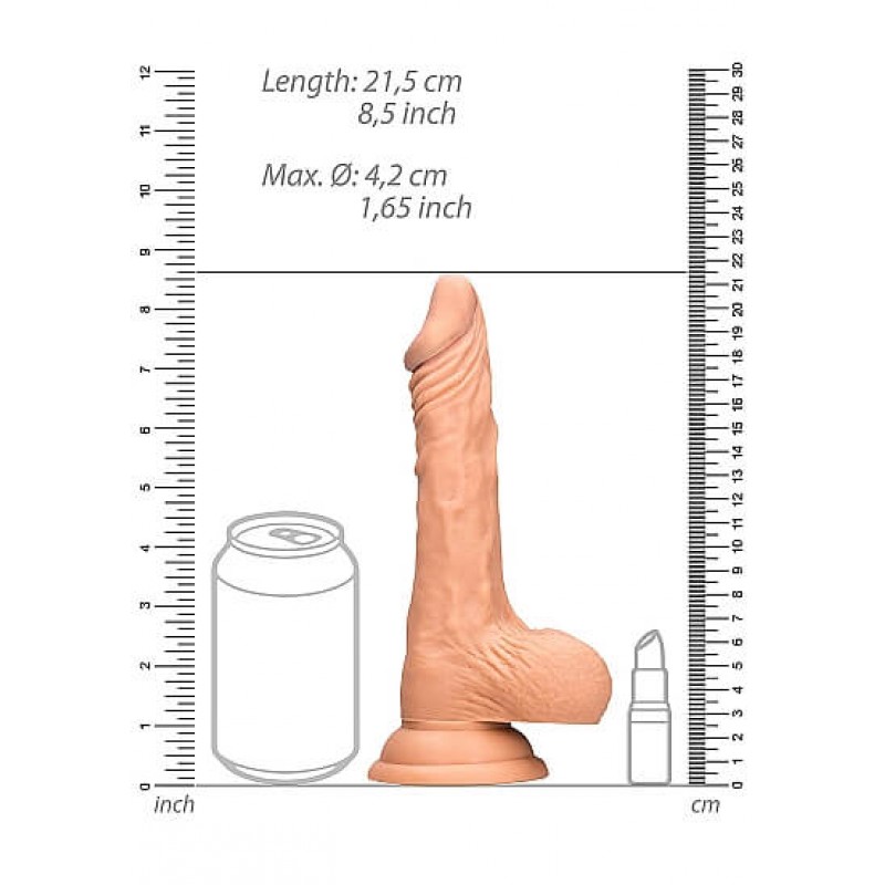 RealRock Dong 8 - élethű, herés dildó (20cm) - natúr 53676 termék bemutató kép