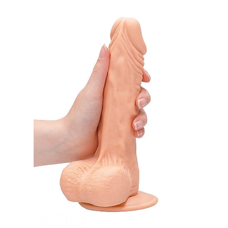 RealRock Dong 8 - élethű, herés dildó (20cm) - natúr 53677 termék bemutató kép