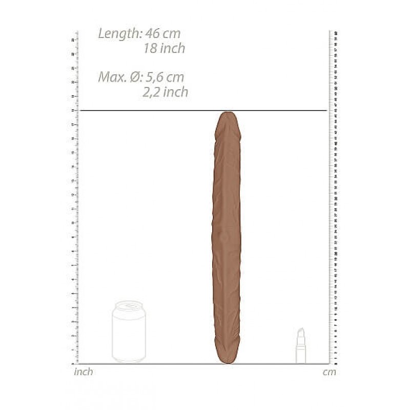RealRock Double Dong 18 - dupla dildó (46cm) - sötét natúr 85518 termék bemutató kép