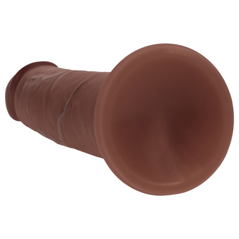 RealRock - dupla sűrűségű élethű dildó (barna) - 15,5 cm 149913 termék bemutató kép