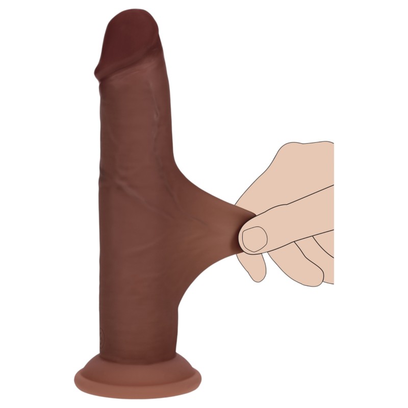 RealRock - dupla sűrűségű élethű dildó (barna) - 18,5 cm 149942 termék bemutató kép