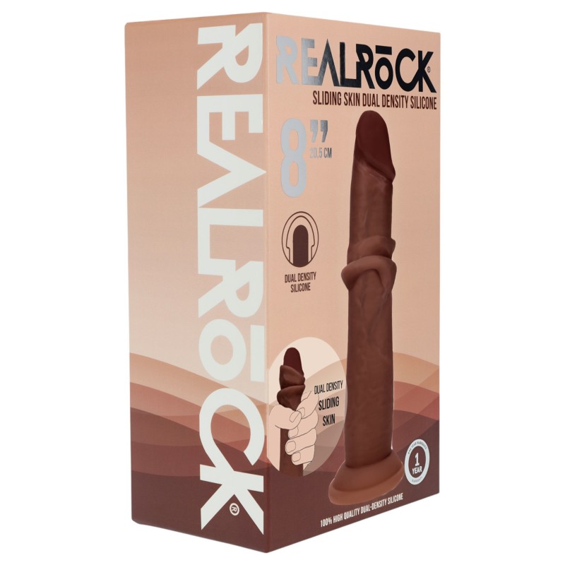 RealRock - dupla sűrűségű élethű dildó (barna) - 20,5 cm 149964 termék bemutató kép