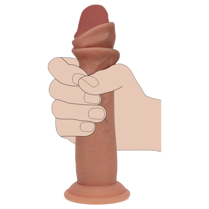 RealRock - dupla sűrűségű élethű dildó (napbarnított) - 15,5 cm 149932 termék bemutató kép