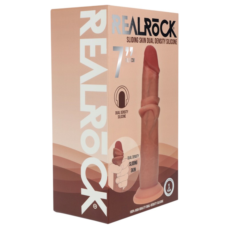 RealRock - dupla sűrűségű élethű dildó (napbarnított) - 18,5 cm 149955 termék bemutató kép