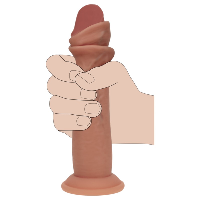 RealRock - dupla sűrűségű élethű dildó (napbarnított) - 18,5 cm 149959 termék bemutató kép
