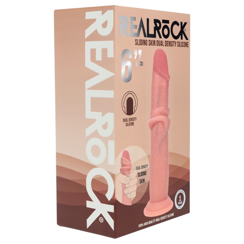 RealRock - dupla sűrűségű élethű dildó (testszínű) - 15,5 cm 149919 termék bemutató kép