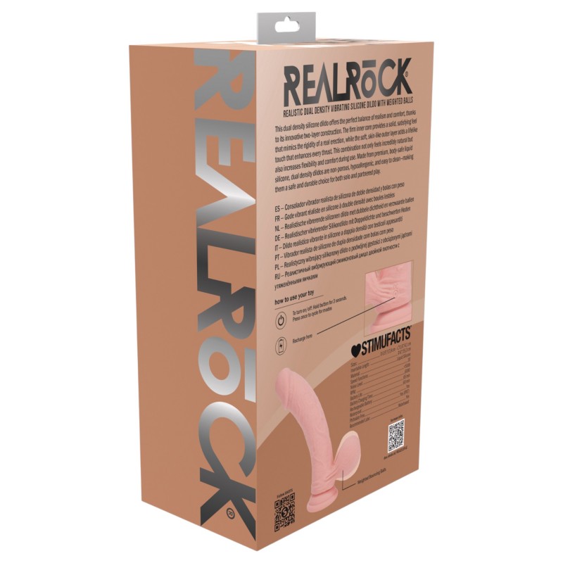 RealRock - dupla sűrűségű élethű vibrátor (testszínű) - 18 cm 149889 termék bemutató kép