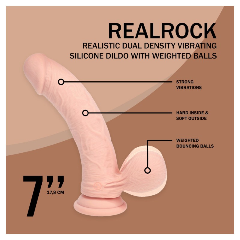 RealRock - dupla sűrűségű élethű vibrátor (testszínű) - 18 cm 149896 termék bemutató kép