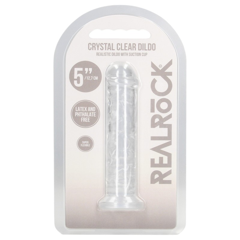 RealRock - élethű dildó tapadókoronggal (átlátszó) - 12,7 cm 150007 termék bemutató kép
