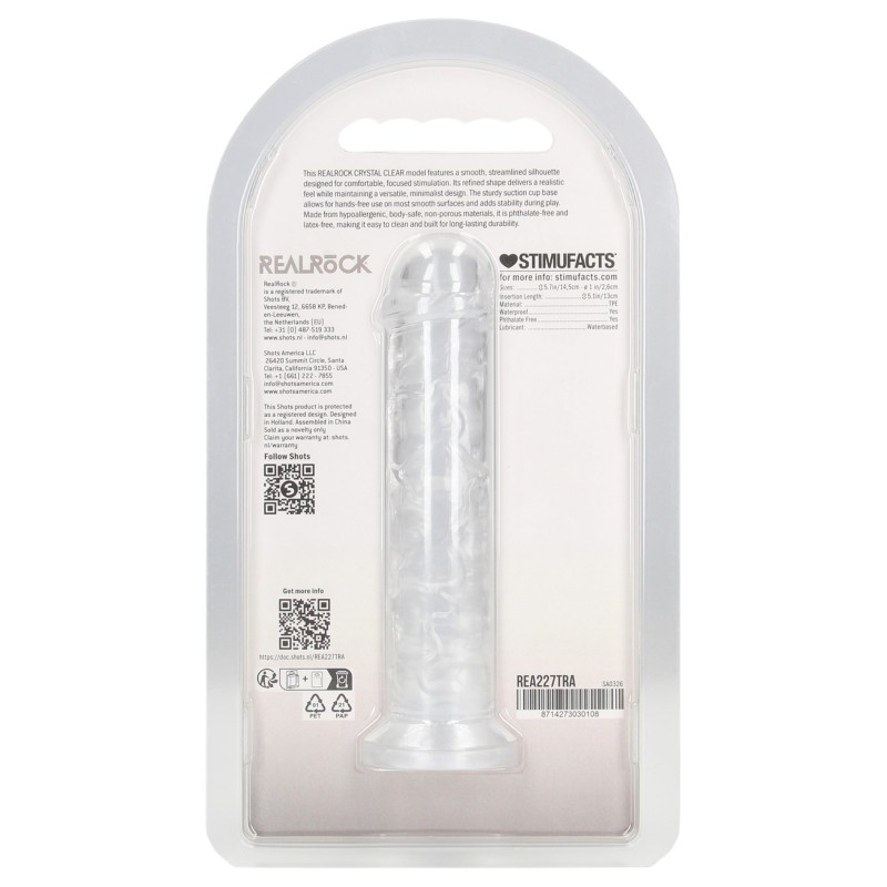 RealRock - élethű dildó tapadókoronggal (átlátszó) - 12,7 cm 150008 termék bemutató kép