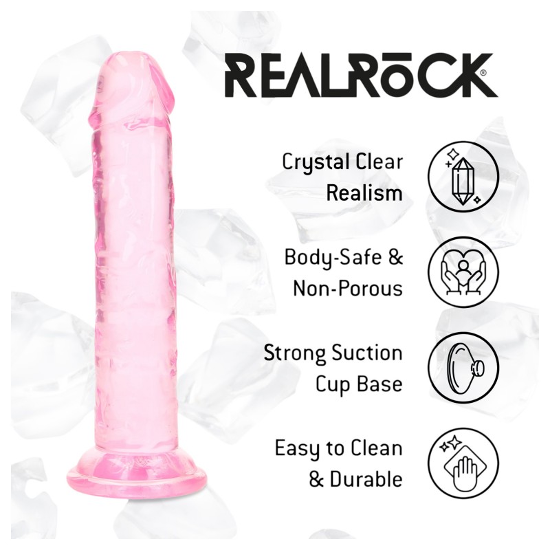 RealRock - élethű dildó tapadókoronggal (rózsaszín) - 12,7 cm 149996 termék bemutató kép