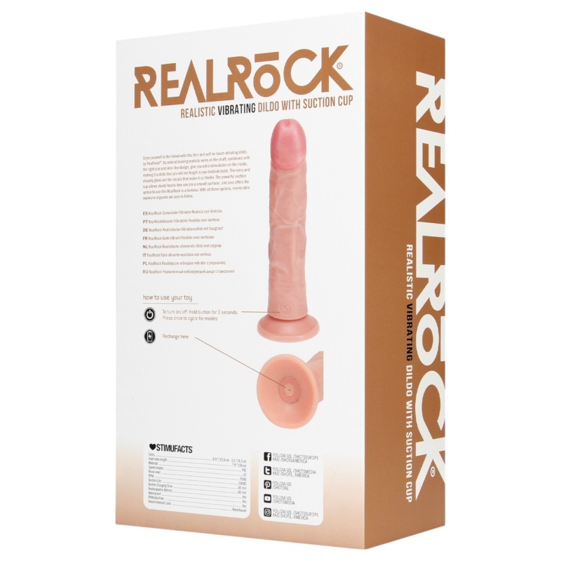 RealRock - élethű tapadókorongos vibrátor (natúr, 20,5 cm) 169043 termék bemutató kép