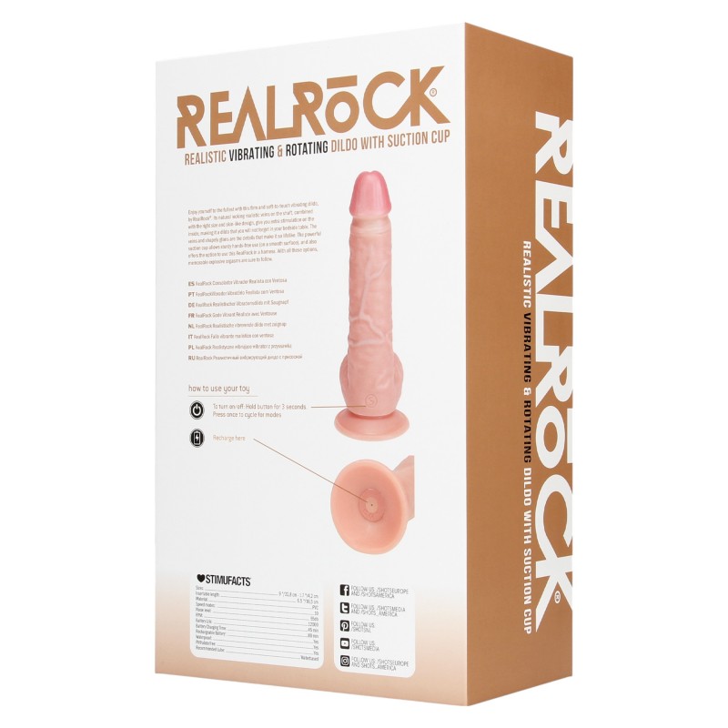 RealRock - forgó vibrátor - natúr (20,5cm) 108162 termék bemutató kép