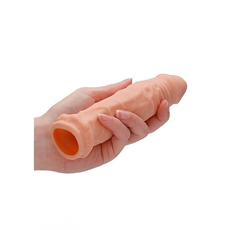 RealRock Penis Sleeve 6 - péniszköpeny (17 cm, natúr) 53565 termék bemutató kép