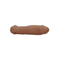 RealRock Penis Sleeve 6 - péniszköpeny (17cm) - sötét natúr 85396 termék bemutató kép