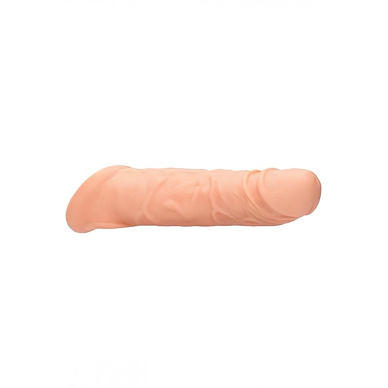 RealRock Penis Sleeve 8 - testszínű élethű péniszköpeny hosszabbító (21 cm) 159150 termék bemutató kép