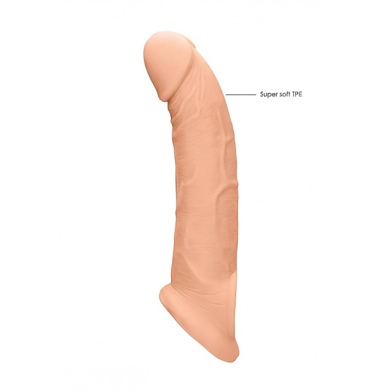 RealRock Penis Sleeve 9 - élethű péniszköpeny hosszabbító (21,5 cm, testszínű) 159136 termék bemutató kép