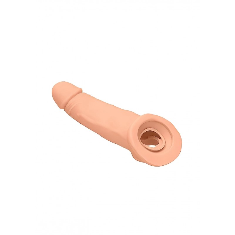 RealRock Penis Sleeve 9 - élethű péniszköpeny hosszabbító (21,5 cm, testszínű) 159139 termék bemutató kép