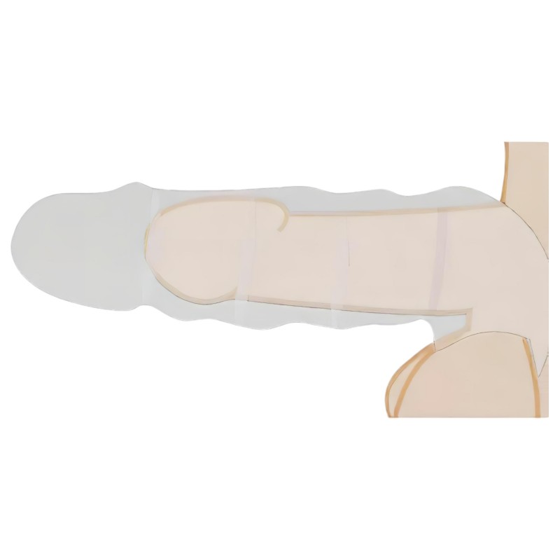 RealRock Penis Sleeve 9 - élethű péniszköpeny hosszabbító (21,5 cm, testszínű) 159141 termék bemutató kép