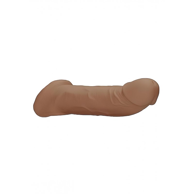RealRock Penis Sleeve 9 - péniszköpeny (21,5 cm) - sötét natúr 131676 termék bemutató kép