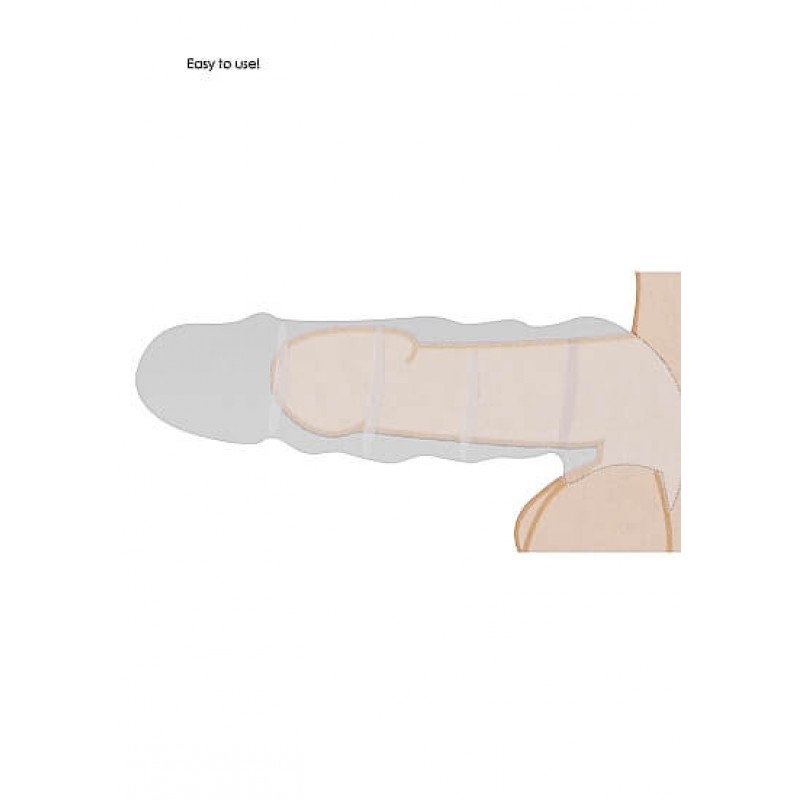 RealRock Penis Sleeve 9 - péniszköpeny (21,5cm) - sötét natúr 85380 termék bemutató kép