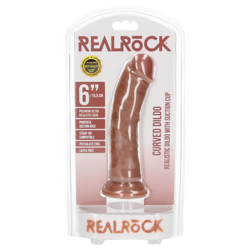 RealRock - realisztikus dildó - 15,5cm (sötét natúr) 101094 termék bemutató kép