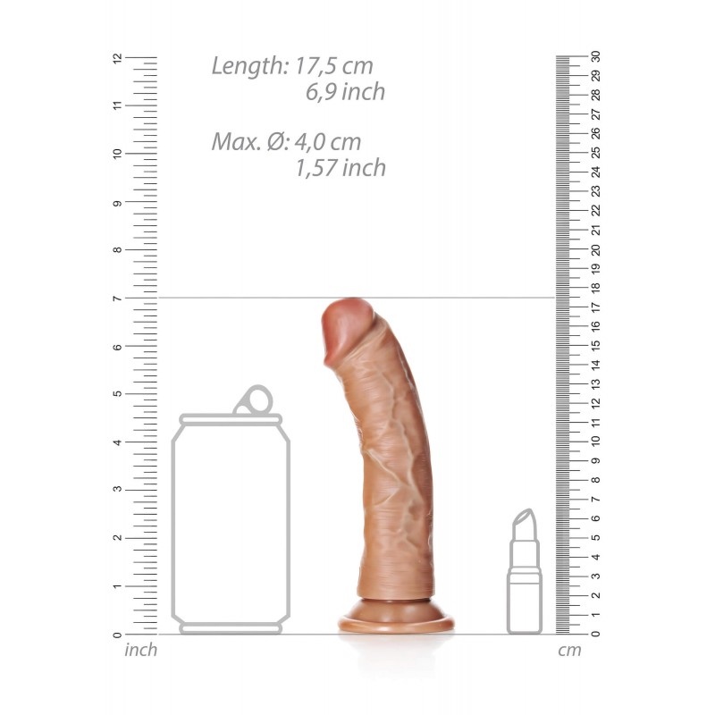 RealRock - realisztikus dildó - 15,5cm (sötét natúr) 101096 termék bemutató kép