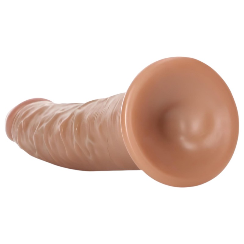 RealRock Slim - realisztikus dildó 15,5 cm (sötét natúr) 132348 termék bemutató kép