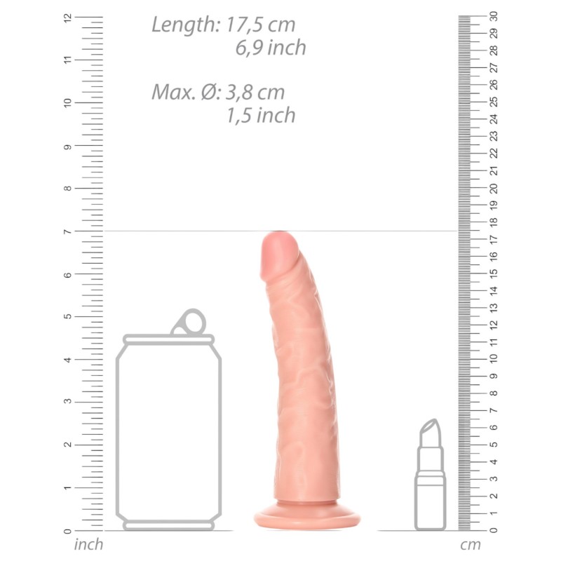 RealRock Slim - realisztikus dildó - 15,5 cm (testszínű) 141703 termék bemutató kép