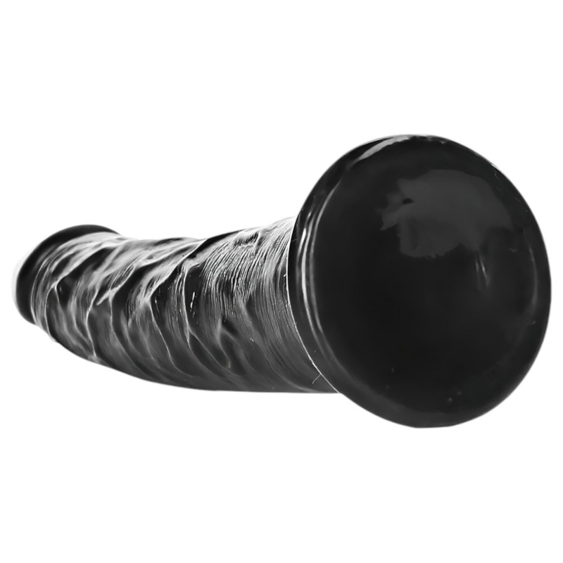RealRock Slim realisztikus dildó - 15,5cm (fekete) 101085 termék bemutató kép