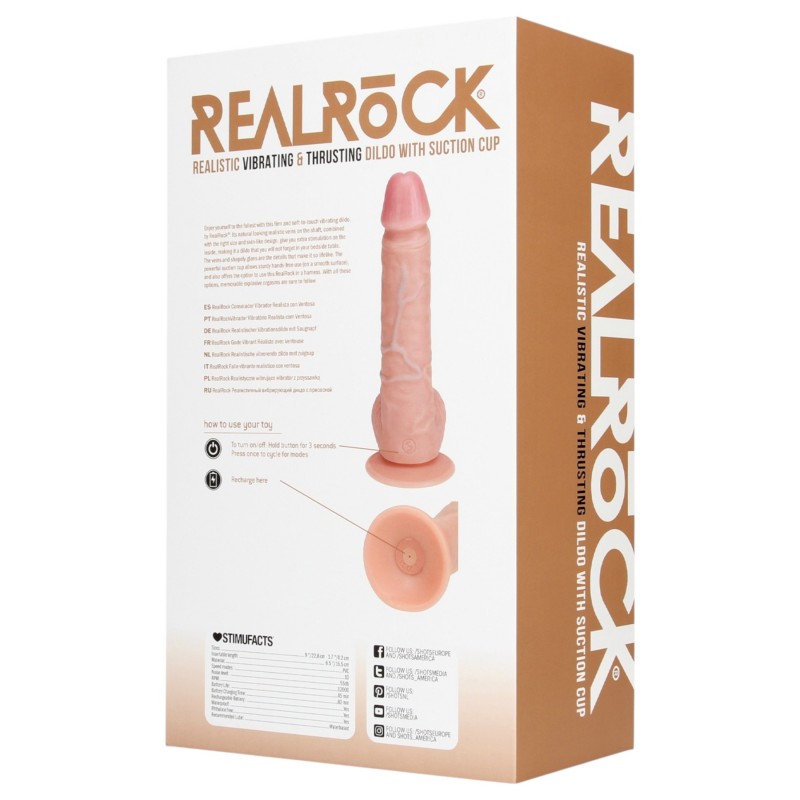 RealRock - tapadókorongos lökő vibrátor (natúr, 20,5 cm) 133850 termék bemutató kép