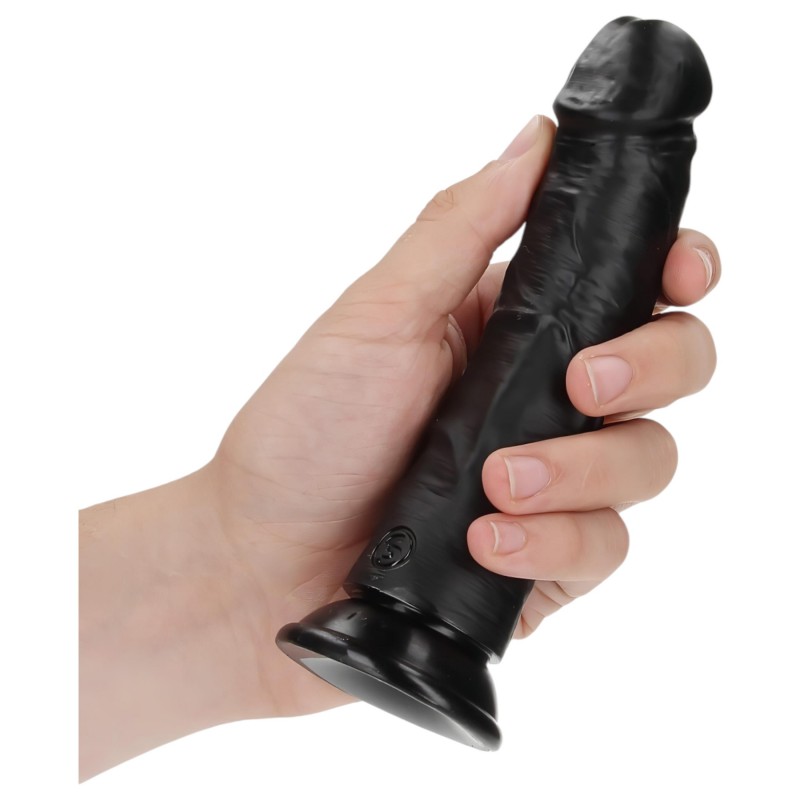 RealRock - tapadókorongos realisztikus dildó - 15,5 cm (fekete) 132365 termék bemutató kép