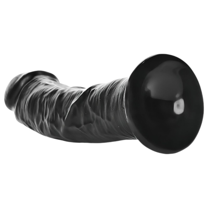 RealRock - tapadókorongos realisztikus dildó - 15,5 cm (fekete) 132367 termék bemutató kép
