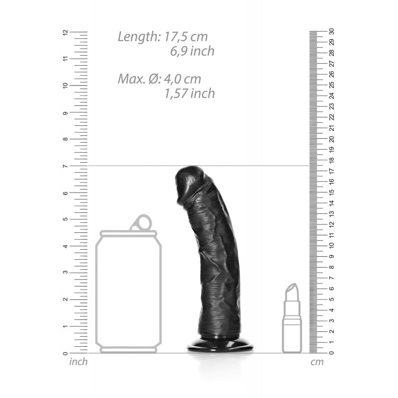 RealRock - tapadókorongos realisztikus dildó - 15,5 cm (fekete) 132370 termék bemutató kép