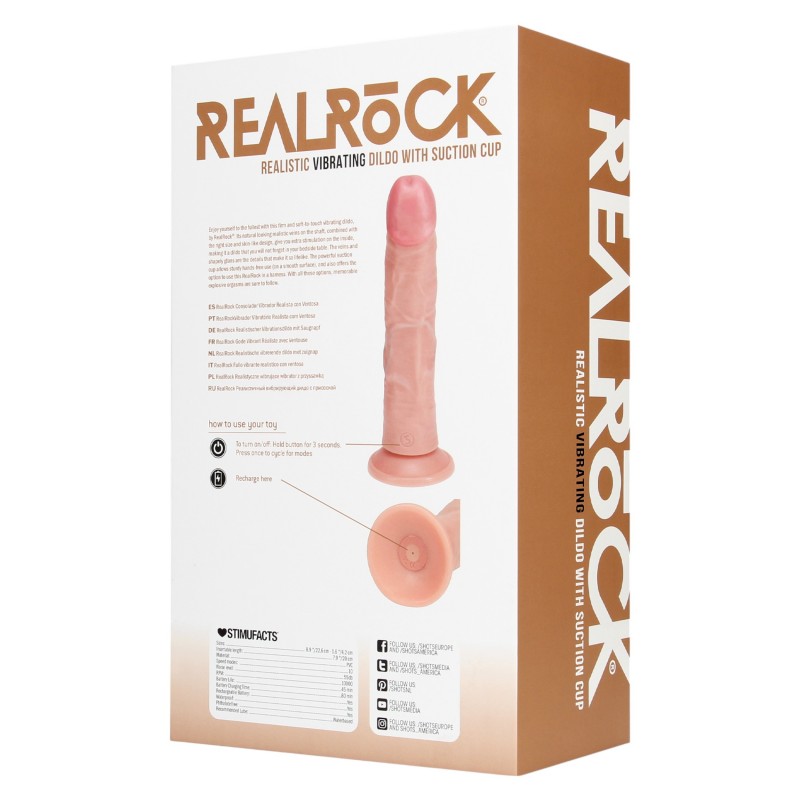 RealRock - tapadókorongos vibrátor - natúr (20,5cm) 106600 termék bemutató kép
