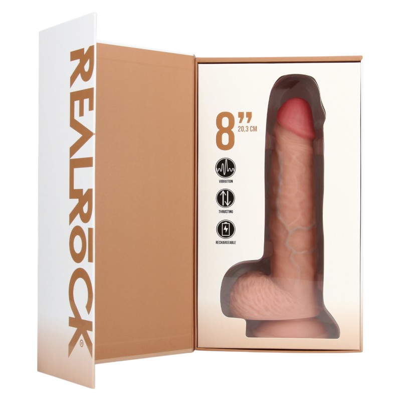 RealRock - tapadókorongos lökő vibrátor - natúr (20,5cm) 105111 termék bemutató kép