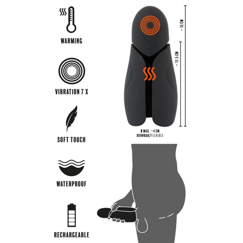 Rebel - akkus vízálló makkvibrátor (fekete) 93298 termék bemutató kép