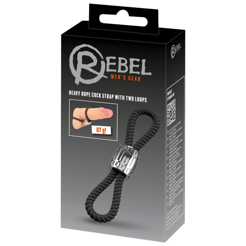 Rebel Cock Strap - állítható dupla péniszhurok szilikonból (87 g) 137696 termék bemutató kép