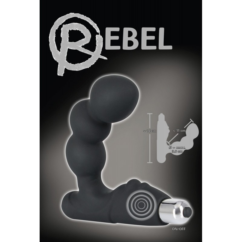 Rebel - gömbös prosztata vibrátor (fekete) 57611 termék bemutató kép