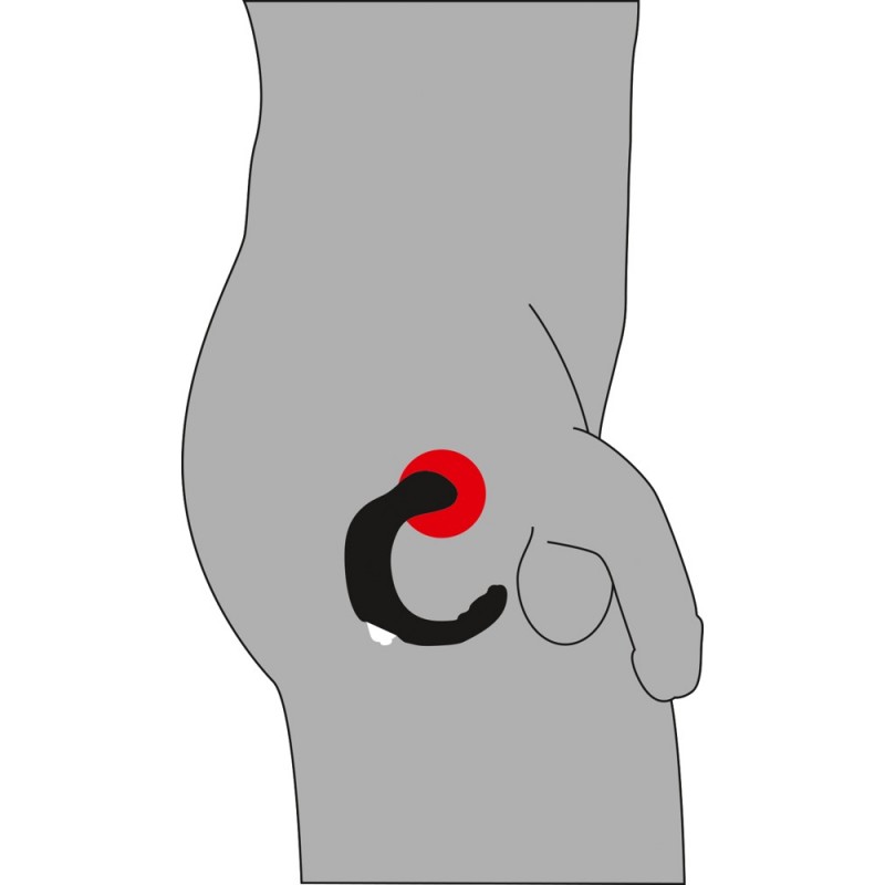 Rebel - íves prosztata vibrátor (fekete) 11601 termék bemutató kép