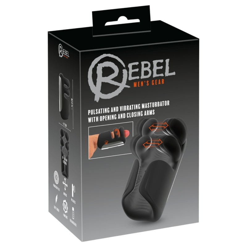 Rebel - lüktető, vibrációs maszturbátor (fekete) 151372 termék bemutató kép